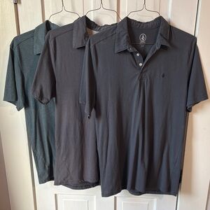 Volcom Men's Polo Shirt Trio - Black and Gray